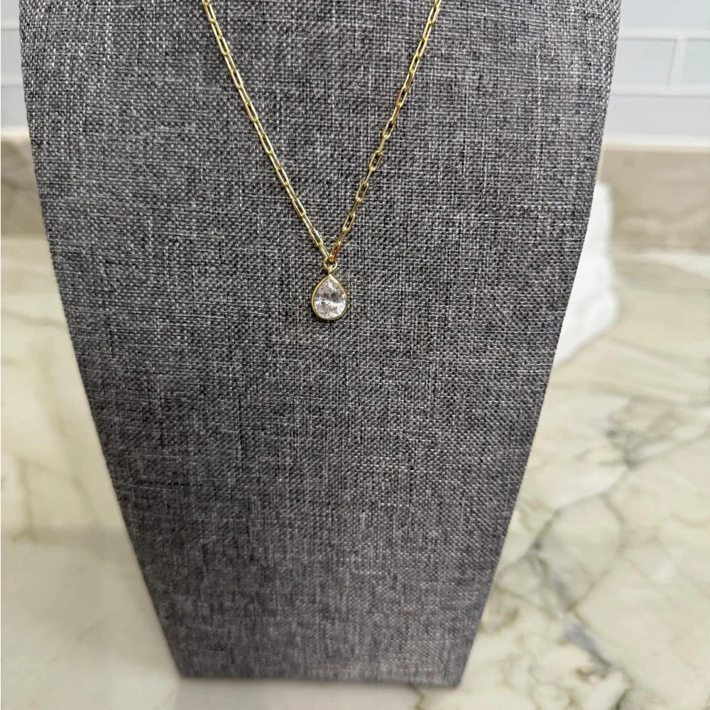 Melinda Maria Drop of Perfection Necklace Gold|White Diamondettes - Picture 6 of 6